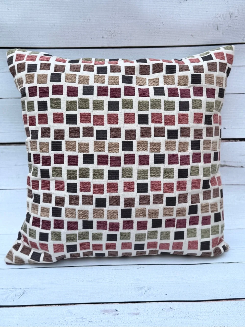 Geometric Woven Decorative Throw Pillow | Mid Century
